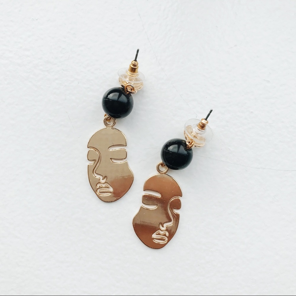 Vintage Abstract Face Earrings